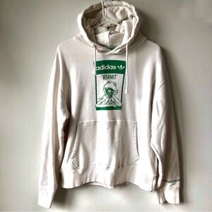 Unisex Adidas Cream Hoodie with Kermit Graphic